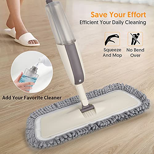 MEXERRIS Spray Mop for Hardwood Floors with 5X Washable Pads S732