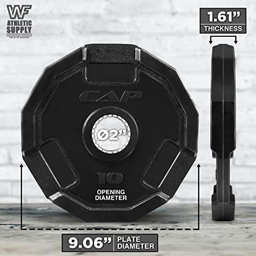 WF Athletic Supply 12-Sided Rubber Coated Grip Plate, 2-Inch Olympic Weight Plate S847113