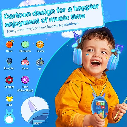 64GB Kids MP3 Player with Bluetooth, Speaker, Games, Expandable to 128GB P102784