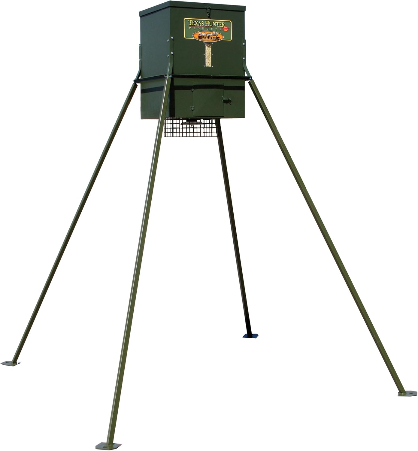 Texas Hunter Wildlife & Deer Feeder w/ 8-Foot Heavy-Duty Extension Legs - 300 lb. Corn Capacity - Model TF300L8