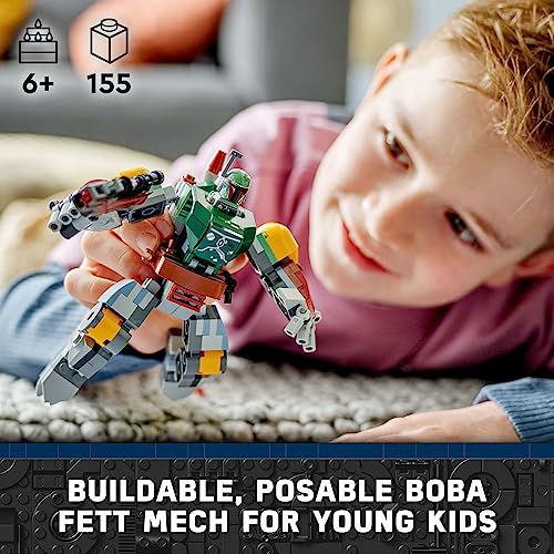LEGO Star Wars Boba Fett Mech Action Figure, Posable with Shield, Blaster & Jetpack F314
