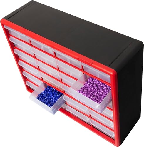 Akro-Mils 24-Drawer Plastic Storage Cabinet, Black I624065